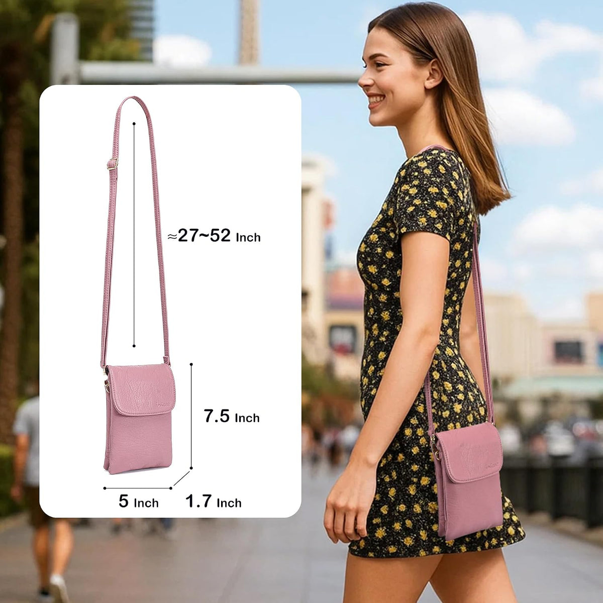 Small Crossbody Bags for Women Vegan Leather Cross Body Phone Purse | Lightweight Cell Phone Wallet, Women's Shoulder Handbags, Mini Cross Body Bag for Woman Travel Shopping Everyday Daily Use