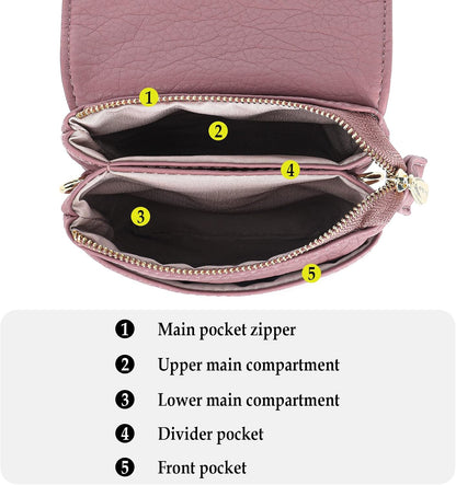 Small Crossbody Bags for Women Vegan Leather Cross Body Phone Purse | Lightweight Cell Phone Wallet, Women's Shoulder Handbags, Mini Cross Body Bag for Woman Travel Shopping Everyday Daily Use