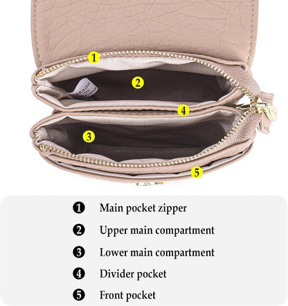 Small Crossbody Bags for Women Vegan Leather Cross Body Phone Purse | Lightweight Cell Phone Wallet, Women's Shoulder Handbags, Mini Cross Body Bag for Woman Travel Shopping Everyday Daily Use