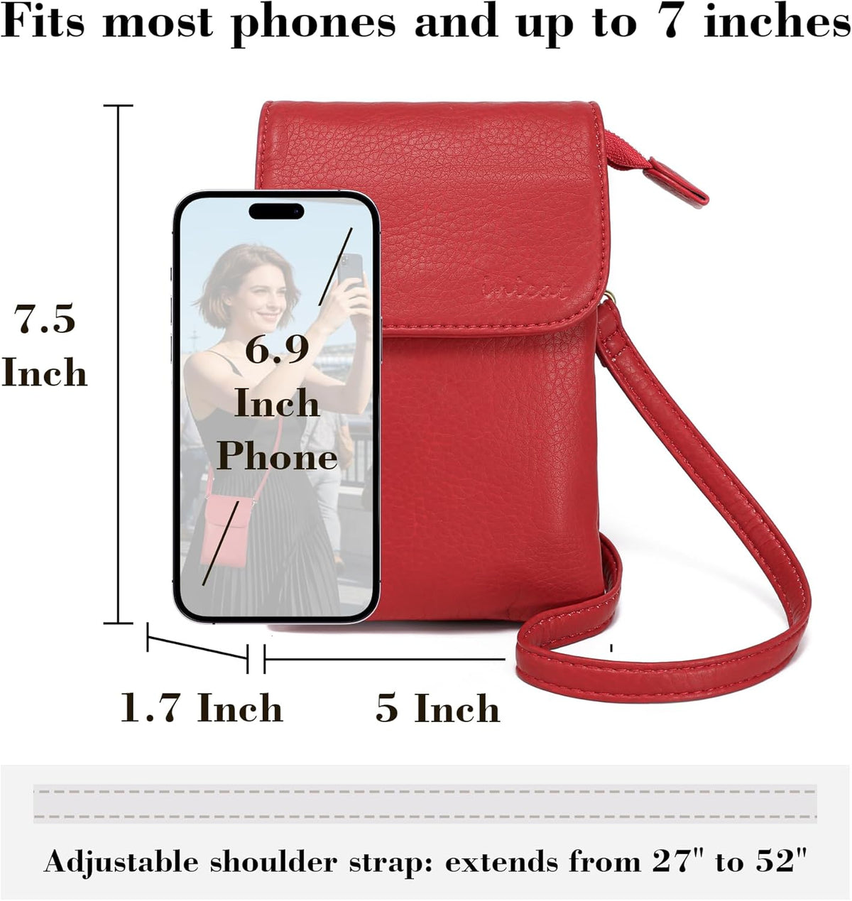 Small Crossbody Bags for Women Vegan Leather Cross Body Phone Purse | Lightweight Cell Phone Wallet, Women's Shoulder Handbags, Mini Cross Body Bag for Woman Travel Shopping Everyday Daily Use
