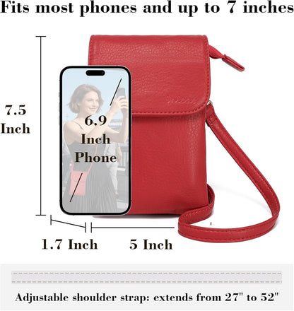 Small Crossbody Bags for Women Vegan Leather Cross Body Phone Purse | Lightweight Cell Phone Wallet, Women's Shoulder Handbags, Mini Cross Body Bag for Woman Travel Shopping Everyday Daily Use