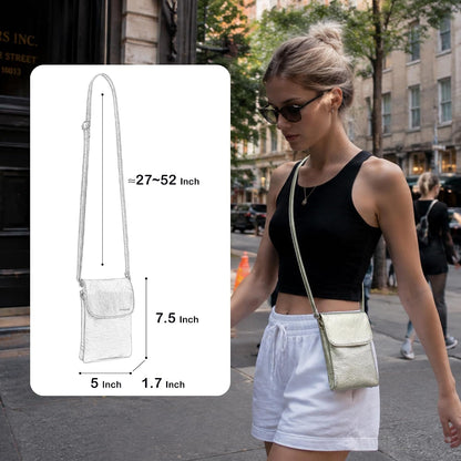 Small Crossbody Bags for Women Vegan Leather Cross Body Phone Purse | Lightweight Cell Phone Wallet, Women's Shoulder Handbags, Mini Cross Body Bag for Woman Travel Shopping Everyday Daily Use