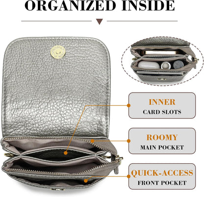 Small Crossbody Bags for Women Vegan Leather Cross Body Phone Purse | Lightweight Cell Phone Wallet, Women's Shoulder Handbags, Mini Cross Body Bag for Woman Travel Shopping Everyday Daily Use