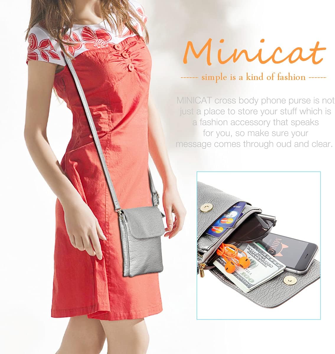 Small Crossbody Bags for Women Vegan Leather Cross Body Phone Purse | Lightweight Cell Phone Wallet, Women's Shoulder Handbags, Mini Cross Body Bag for Woman Travel Shopping Everyday Daily Use
