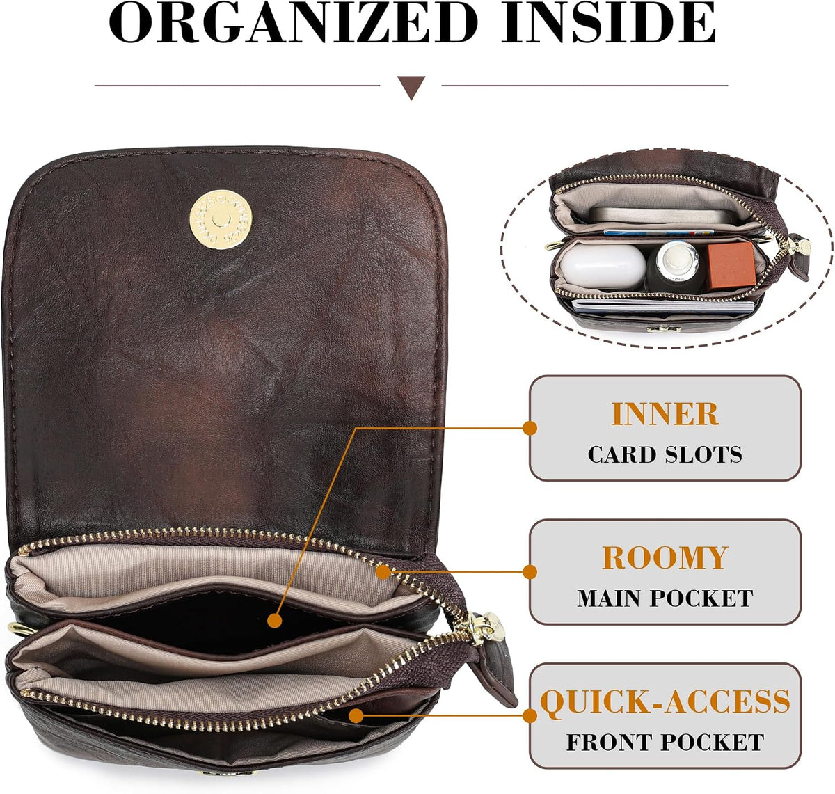 Small Crossbody Bags for Women Vegan Leather Cross Body Phone Purse | Lightweight Cell Phone Wallet, Women's Shoulder Handbags, Mini Cross Body Bag for Woman Travel Shopping Everyday Daily Use