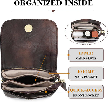 Small Crossbody Bags for Women Vegan Leather Cross Body Phone Purse | Lightweight Cell Phone Wallet, Women's Shoulder Handbags, Mini Cross Body Bag for Woman Travel Shopping Everyday Daily Use