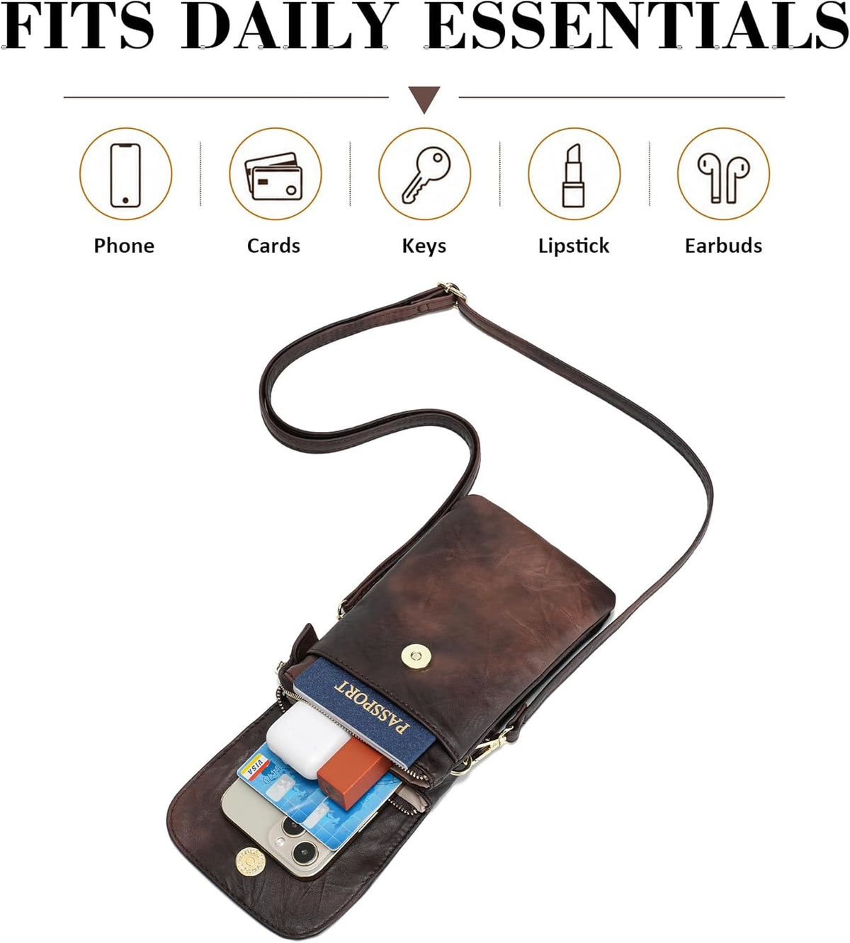 Small Crossbody Bags for Women Vegan Leather Cross Body Phone Purse | Lightweight Cell Phone Wallet, Women's Shoulder Handbags, Mini Cross Body Bag for Woman Travel Shopping Everyday Daily Use