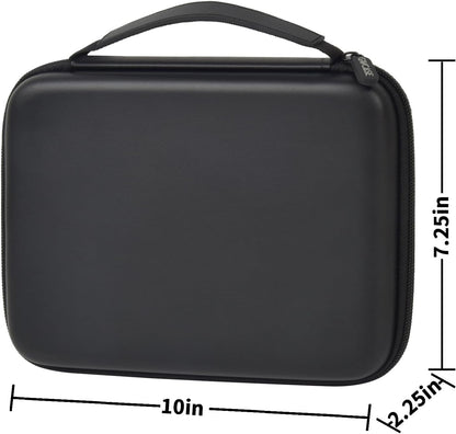 Ring Organizer Box, 42-Slot Hard Shell Case, Holds 50+ Pieces, Black | EVA and PU Carry Case with Velvet Foam Slots, Zipper and Handle for Collectors, Travel, Hotels, Weddings and Displays