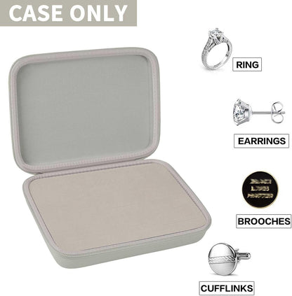 Ring Organizer Box, 42-Slot Hard Shell Case, Holds 50+ Pieces, Black | EVA and PU Carry Case with Velvet Foam Slots, Zipper and Handle for Collectors, Travel, Hotels, Weddings and Displays