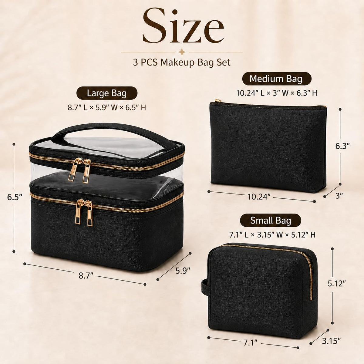 Double-layer Cosmetic Bag Makeup Bag Travel Makeup Bag Makeup Bags for Women Cosmetics Cases Portable Waterproof Foldable (Leopard)