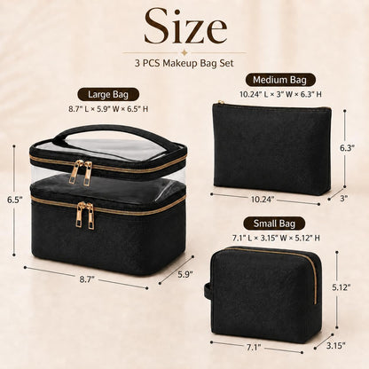 Double-layer Cosmetic Bag Makeup Bag Travel Makeup Bag Makeup Bags for Women Cosmetics Cases Portable Waterproof Foldable (Leopard)