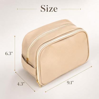 Double-layer Cosmetic Bag Makeup Bag Travel Makeup Bag Makeup Bags for Women Cosmetics Cases Portable Waterproof Foldable (Leopard)