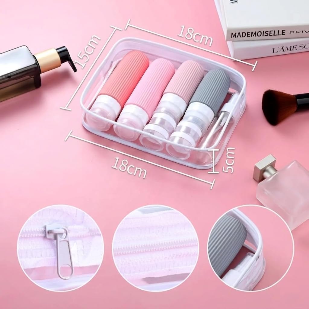 Portable Travel Toiletry Bag with Multiple Compartments | Leak Proof Bottle Set & Waterproof Hanging Organizer for Men & Women | Large Capacity for Makeup, Beach, Bathroom Essentials & Personal Items