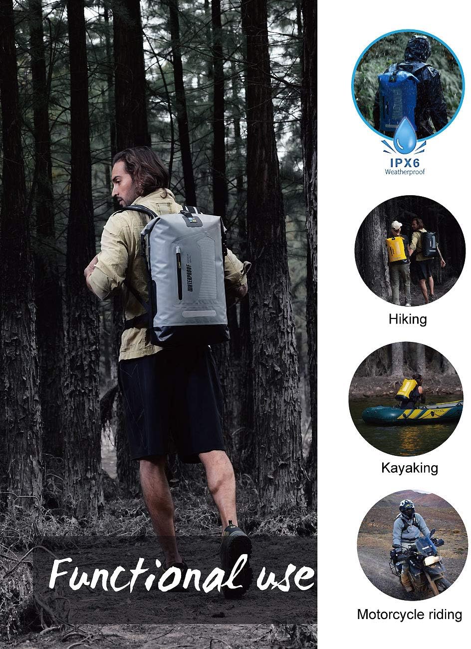 Waterproof Backpack for Men 20L/30L/40L, Floating Dry Bag Kayak, Dry Backpack Hiking