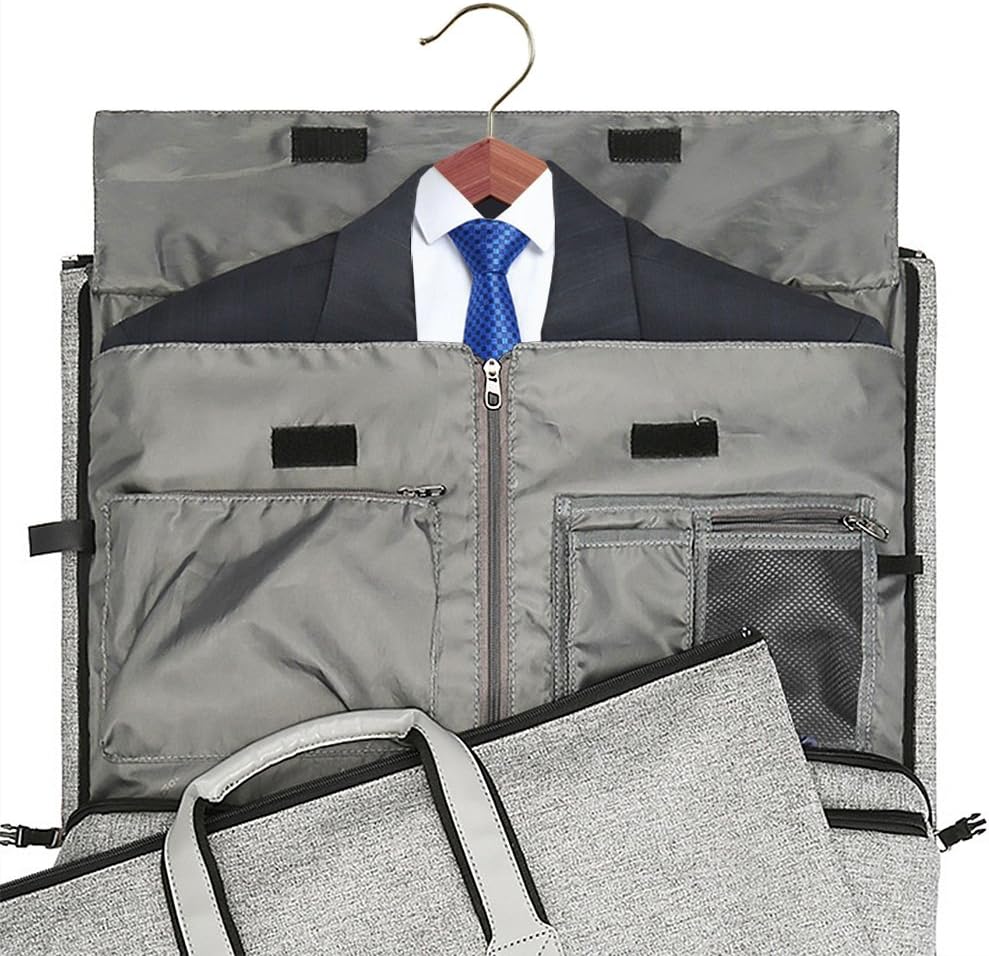 Garment Bags for Travel, 45L Carry on Convertible Garment Duffle bag | Men Women - 2 in 1 Hanging Suit Travel Bag with Shoulder Strap