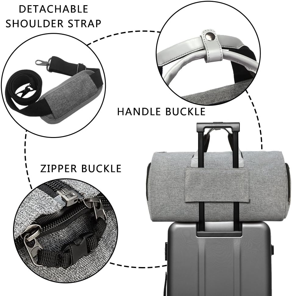 Garment Bags for Travel, 45L Carry on Convertible Garment Duffle bag | Men Women - 2 in 1 Hanging Suit Travel Bag with Shoulder Strap