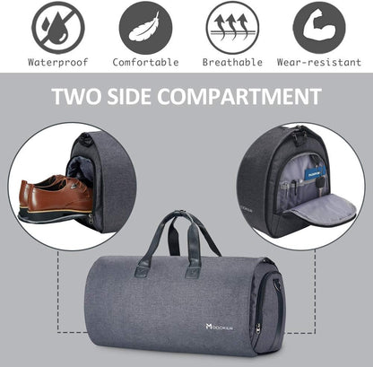 Garment Bags for Travel, 45L Carry on Convertible Garment Duffle bag | Men Women - 2 in 1 Hanging Suit Travel Bag with Shoulder Strap