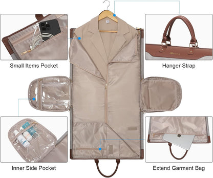 Garment Bags for Travel, 45L Carry on Convertible Garment Duffle bag | Men Women - 2 in 1 Hanging Suit Travel Bag with Shoulder Strap