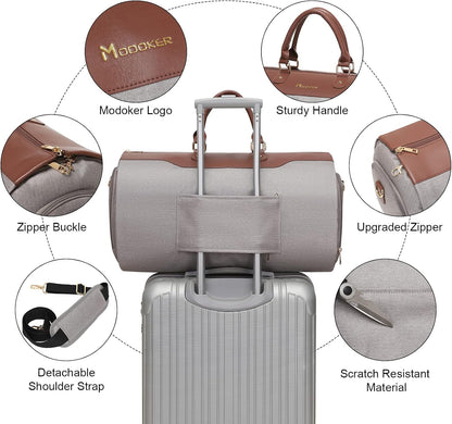 Garment Bags for Travel, 45L Carry on Convertible Garment Duffle bag | Men Women - 2 in 1 Hanging Suit Travel Bag with Shoulder Strap