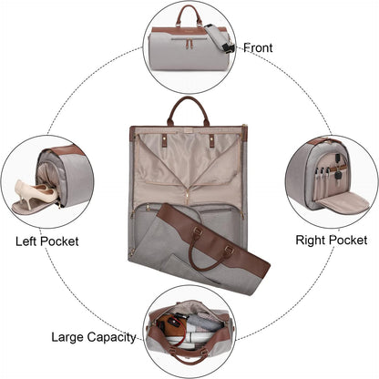 Garment Bags for Travel, 45L Carry on Convertible Garment Duffle bag | Men Women - 2 in 1 Hanging Suit Travel Bag with Shoulder Strap