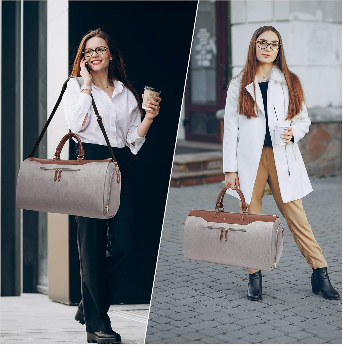 Garment Bags for Travel, 45L Carry on Convertible Garment Duffle bag | Men Women - 2 in 1 Hanging Suit Travel Bag with Shoulder Strap