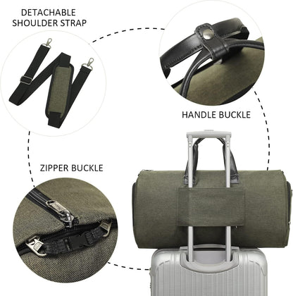 Garment Bags for Travel, 45L Carry on Convertible Garment Duffle bag | Men Women - 2 in 1 Hanging Suit Travel Bag with Shoulder Strap