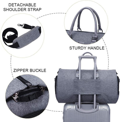 Garment Bags for Travel, 45L Carry on Convertible Garment Duffle bag | Men Women - 2 in 1 Hanging Suit Travel Bag with Shoulder Strap
