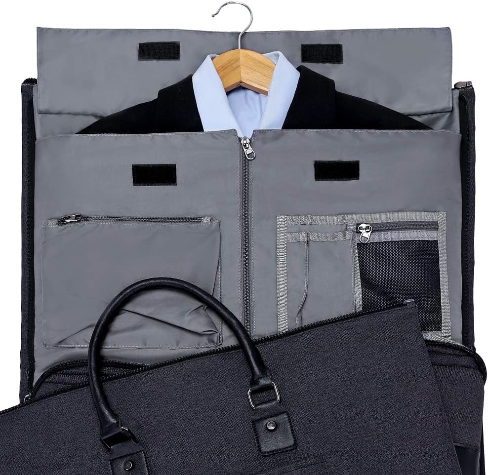 Garment Bags for Travel, 45L Carry on Convertible Garment Duffle bag | Men Women - 2 in 1 Hanging Suit Travel Bag with Shoulder Strap