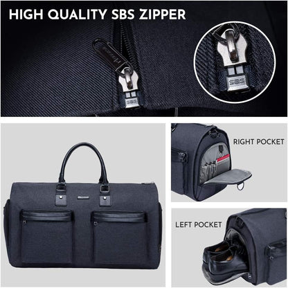 Garment Bags for Travel, 45L Carry on Convertible Garment Duffle bag | Men Women - 2 in 1 Hanging Suit Travel Bag with Shoulder Strap