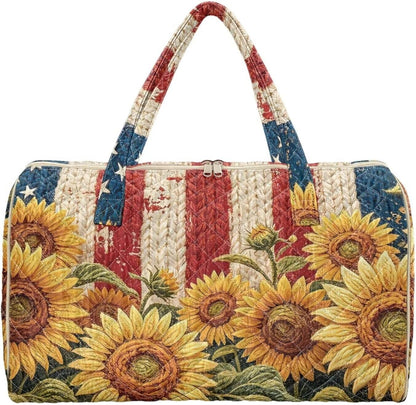 Quilted Tote Bag Large Car Womens Gym Puffer Bag Lightweight Large Capacity Bag with Top Handles Built-in Pockets for Travel, Camping, Work and Shopping