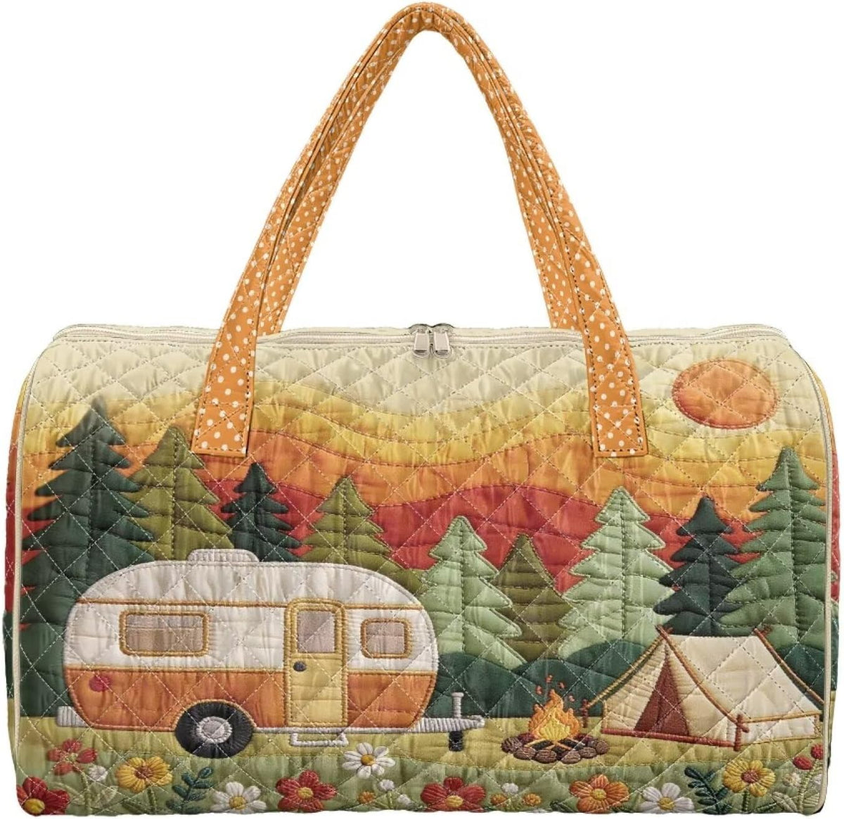 Quilted Tote Bag Large Car Womens Gym Puffer Bag Lightweight Large Capacity Bag with Top Handles Built-in Pockets for Travel, Camping, Work and Shopping