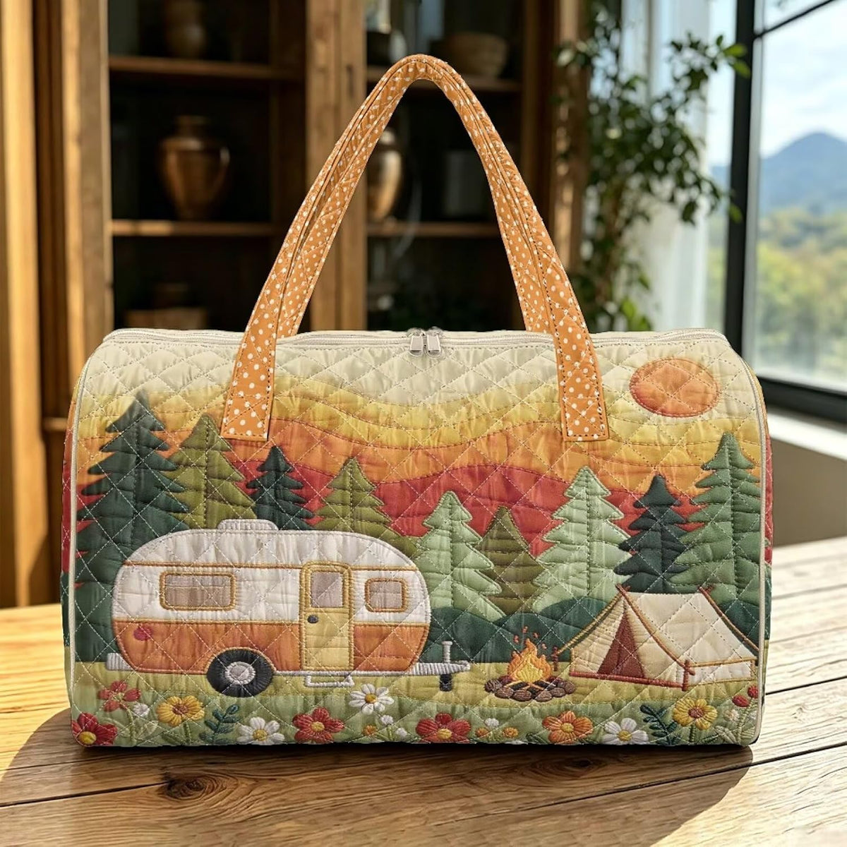 Quilted Tote Bag Large Car Womens Gym Puffer Bag Lightweight Large Capacity Bag with Top Handles Built-in Pockets for Travel, Camping, Work and Shopping