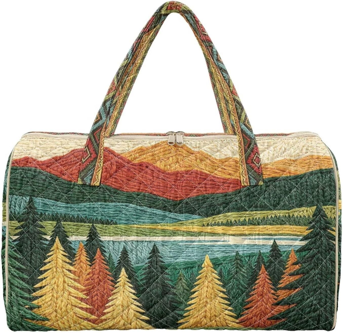 Quilted Tote Bag Large Car Womens Gym Puffer Bag Lightweight Large Capacity Bag with Top Handles Built-in Pockets for Travel, Camping, Work and Shopping