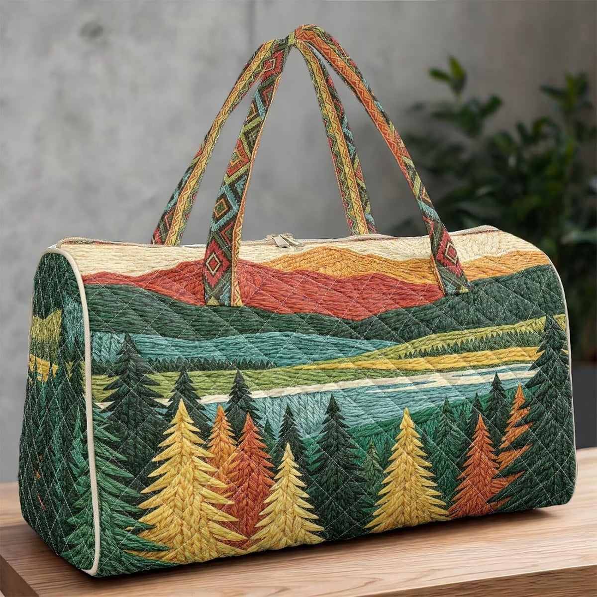 Quilted Tote Bag Large Car Womens Gym Puffer Bag Lightweight Large Capacity Bag with Top Handles Built-in Pockets for Travel, Camping, Work and Shopping