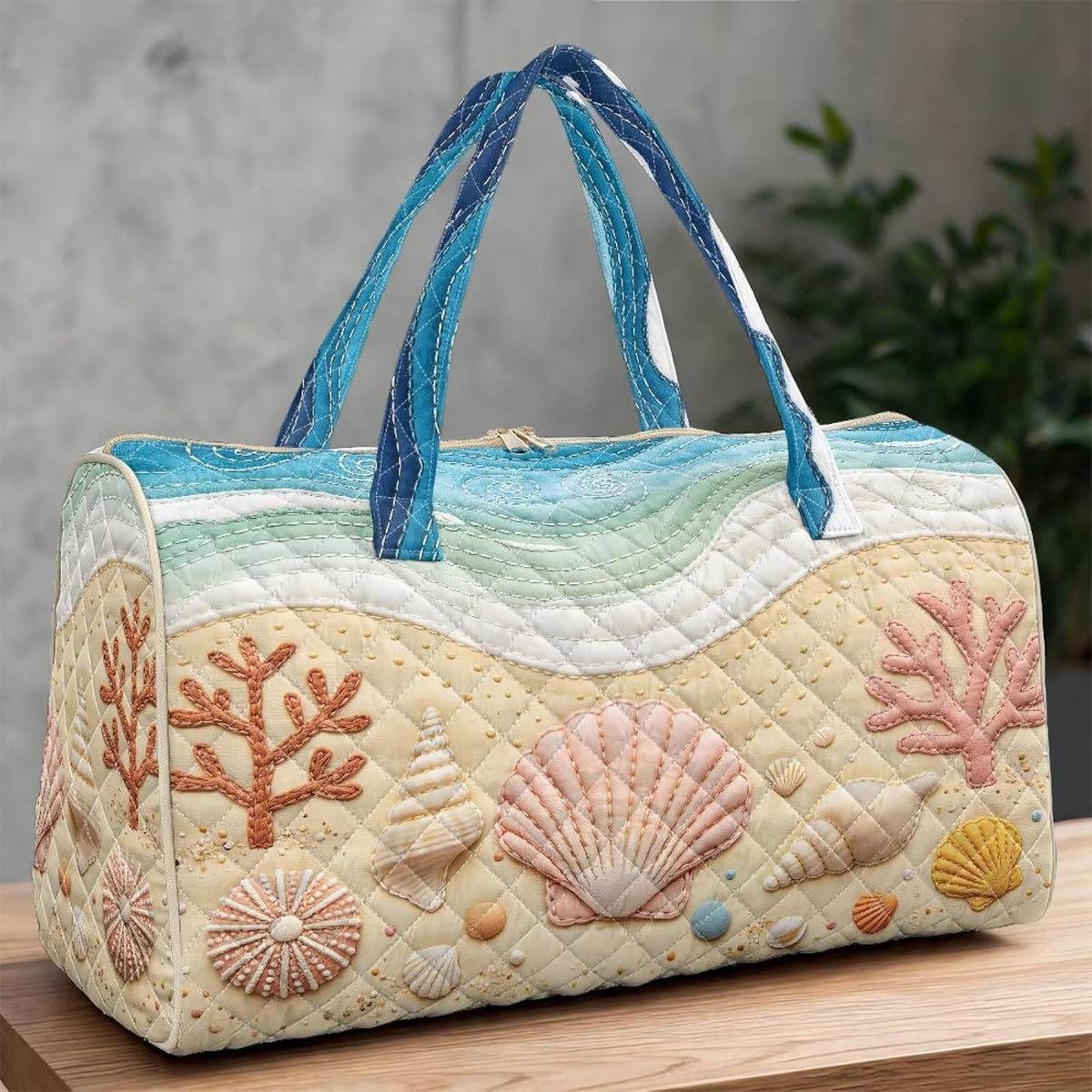 Quilted Tote Bag Large Car Womens Gym Puffer Bag Lightweight Large Capacity Bag with Top Handles Built-in Pockets for Travel, Camping, Work and Shopping