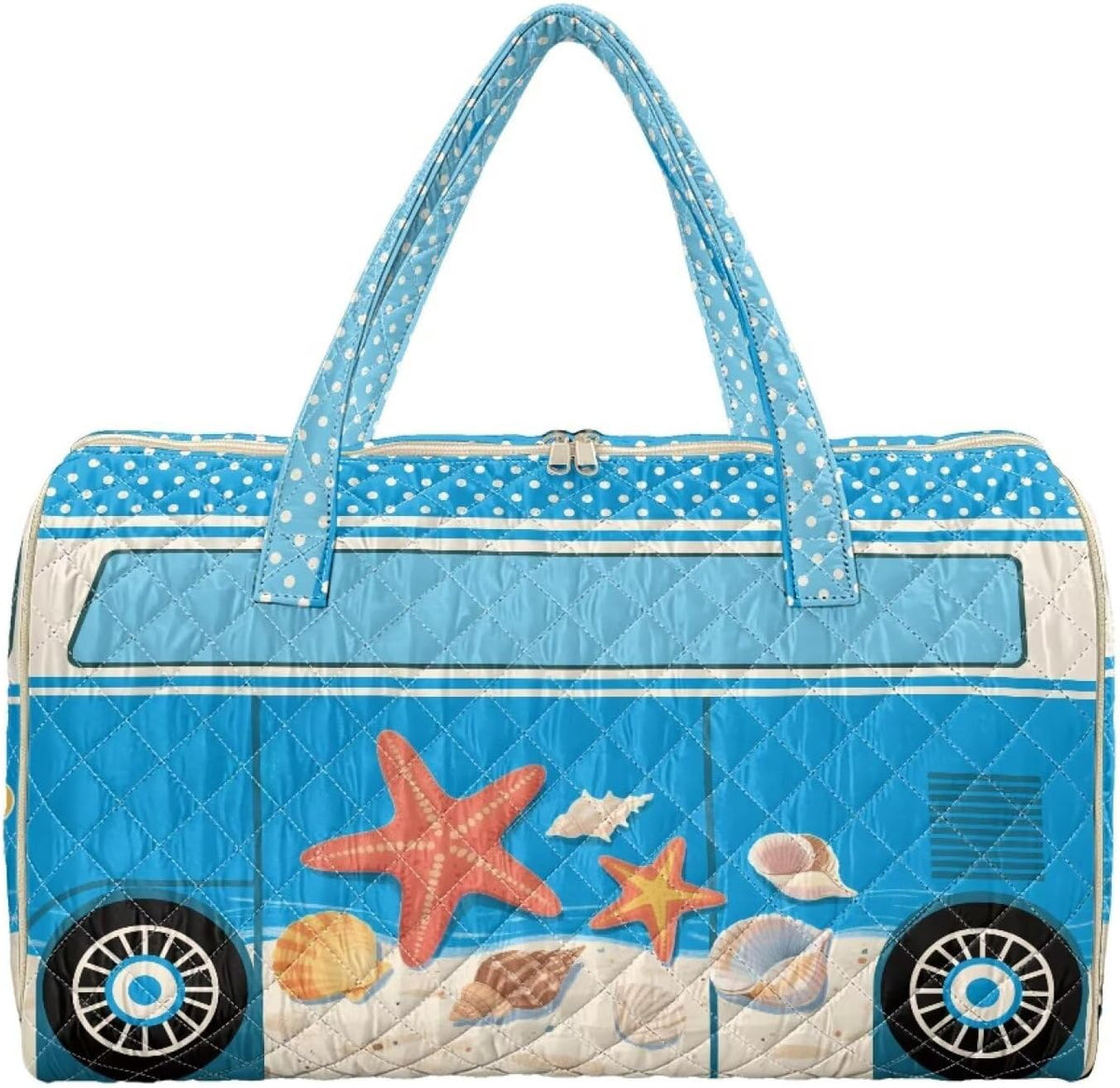 Quilted Tote Bag Large Car Womens Gym Puffer Bag Lightweight Large Capacity Bag with Top Handles Built-in Pockets for Travel, Camping, Work and Shopping