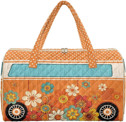 Quilted Tote Bag Large Car Womens Gym Puffer Bag Lightweight Large Capacity Bag with Top Handles Built-in Pockets for Travel, Camping, Work and Shopping