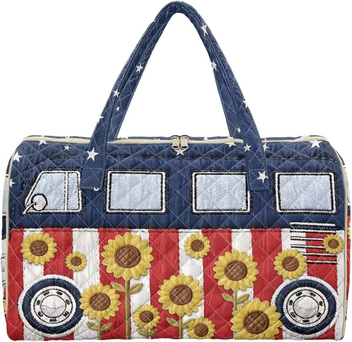 Quilted Tote Bag Large Car Womens Gym Puffer Bag Lightweight Large Capacity Bag with Top Handles Built-in Pockets for Travel, Camping, Work and Shopping