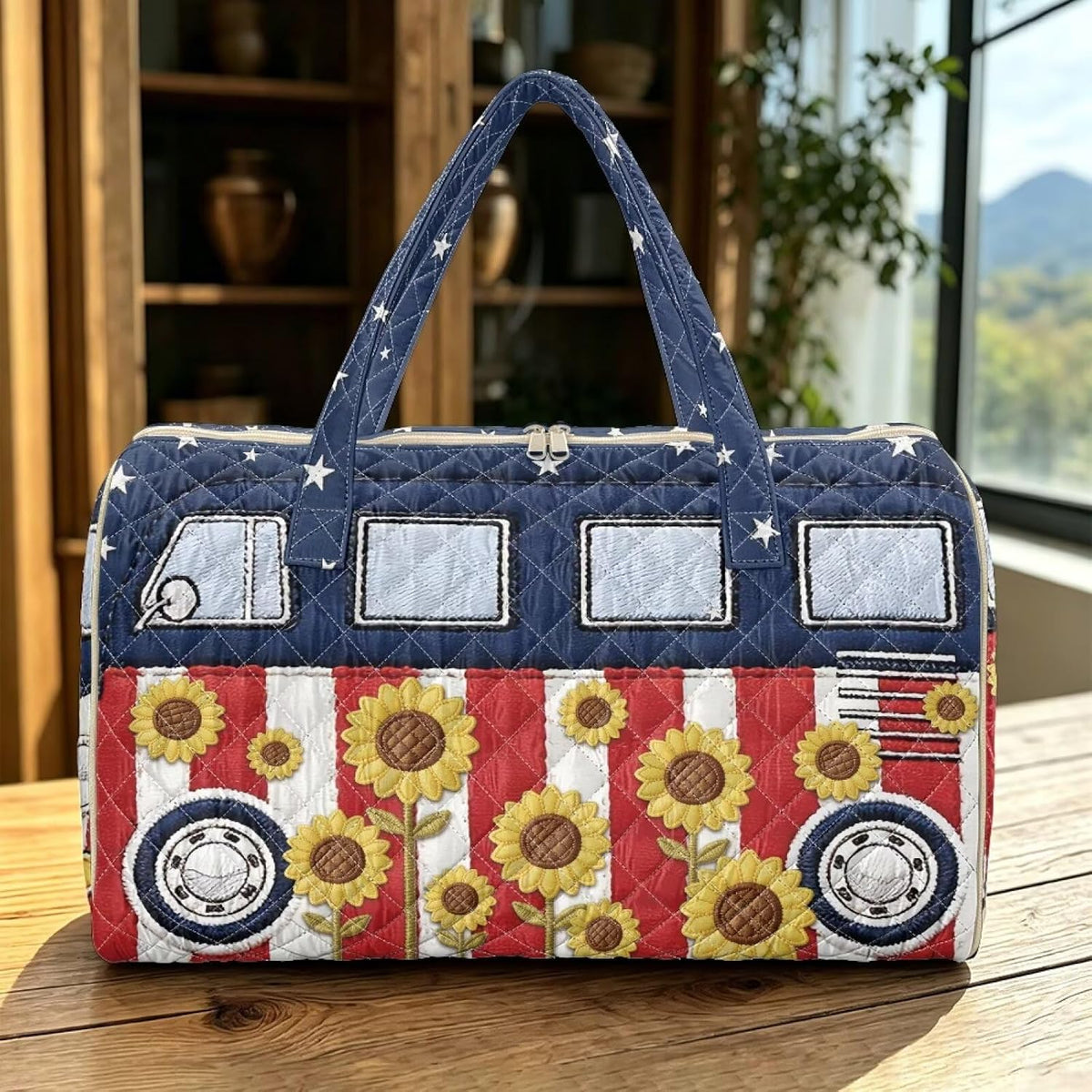 Quilted Tote Bag Large Car Womens Gym Puffer Bag Lightweight Large Capacity Bag with Top Handles Built-in Pockets for Travel, Camping, Work and Shopping