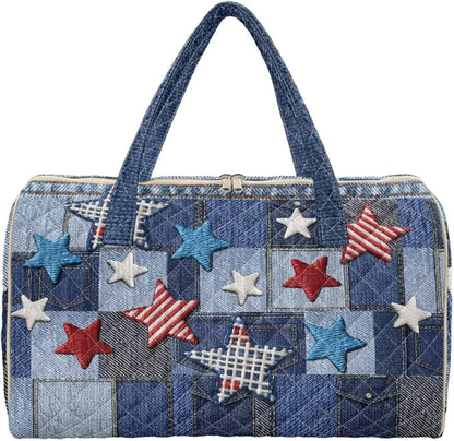 Quilted Tote Bag Large Car Womens Gym Puffer Bag Lightweight Large Capacity Bag with Top Handles Built-in Pockets for Travel, Camping, Work and Shopping