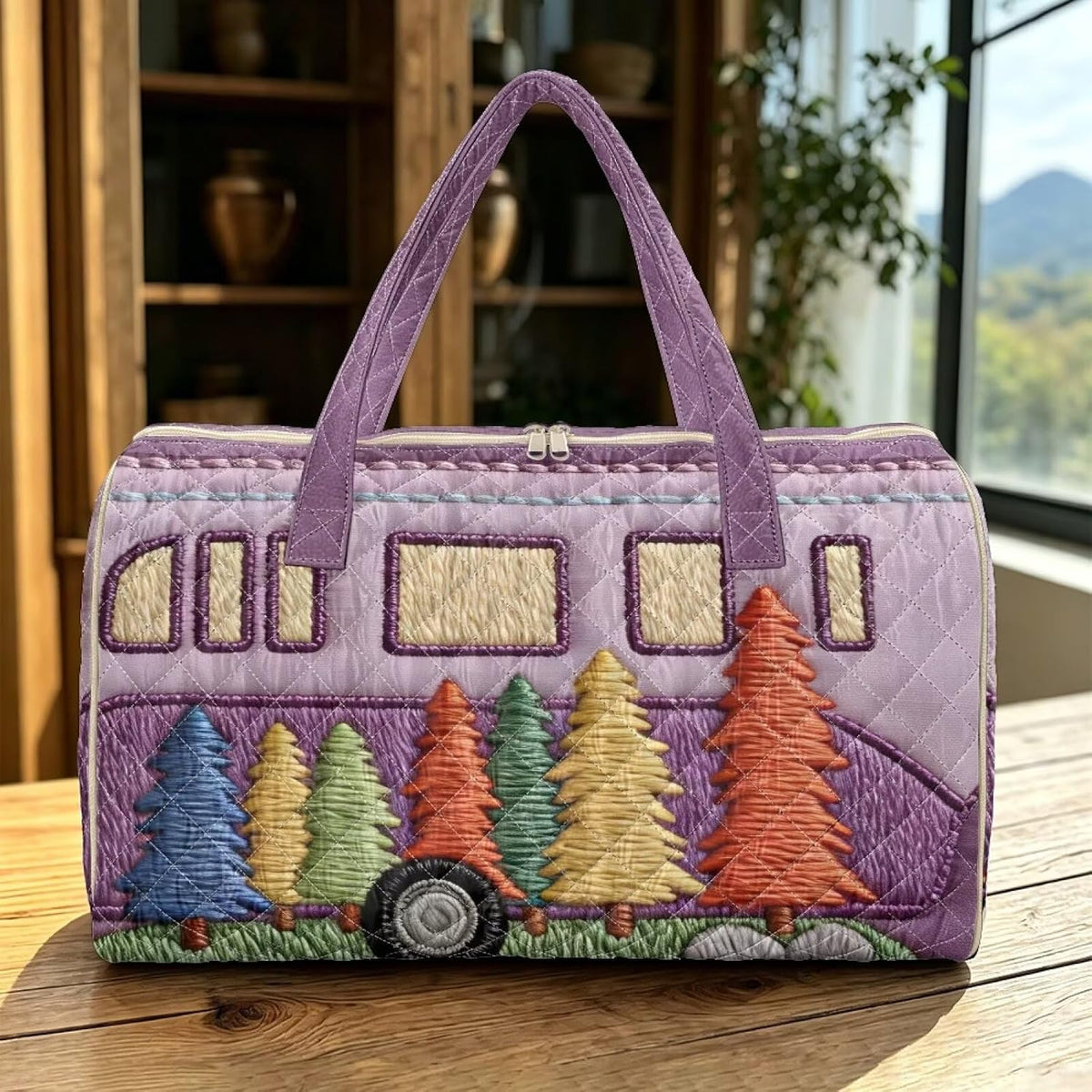 Quilted Tote Bag Large Car Womens Gym Puffer Bag Lightweight Large Capacity Bag with Top Handles Built-in Pockets for Travel, Camping, Work and Shopping