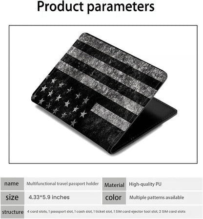 Passport Holder Wallet Cover Case,RFID Blocking Passport Cover,Large Capacity Travel Wallet with Multi Card Slots (Butterfly and Moon)