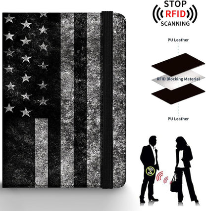 Passport Holder Wallet Cover Case,RFID Blocking Passport Cover,Large Capacity Travel Wallet with Multi Card Slots (Butterfly and Moon)