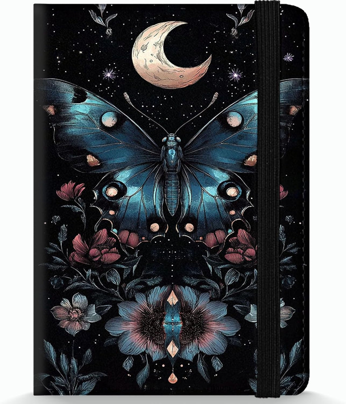 Passport Holder Wallet Cover Case,RFID Blocking Passport Cover,Large Capacity Travel Wallet with Multi Card Slots (Butterfly and Moon)