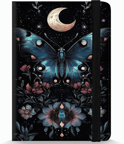 Passport Holder Wallet Cover Case,RFID Blocking Passport Cover,Large Capacity Travel Wallet with Multi Card Slots (Butterfly and Moon)