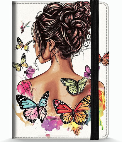 Passport Holder Wallet Cover Case,RFID Blocking Passport Cover,Large Capacity Travel Wallet with Multi Card Slots (Butterfly and Moon)