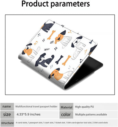 Passport Holder Wallet Cover Case,RFID Blocking Passport Cover,Large Capacity Travel Wallet with Multi Card Slots (Butterfly and Moon)
