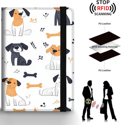 Passport Holder Wallet Cover Case,RFID Blocking Passport Cover,Large Capacity Travel Wallet with Multi Card Slots (Butterfly and Moon)