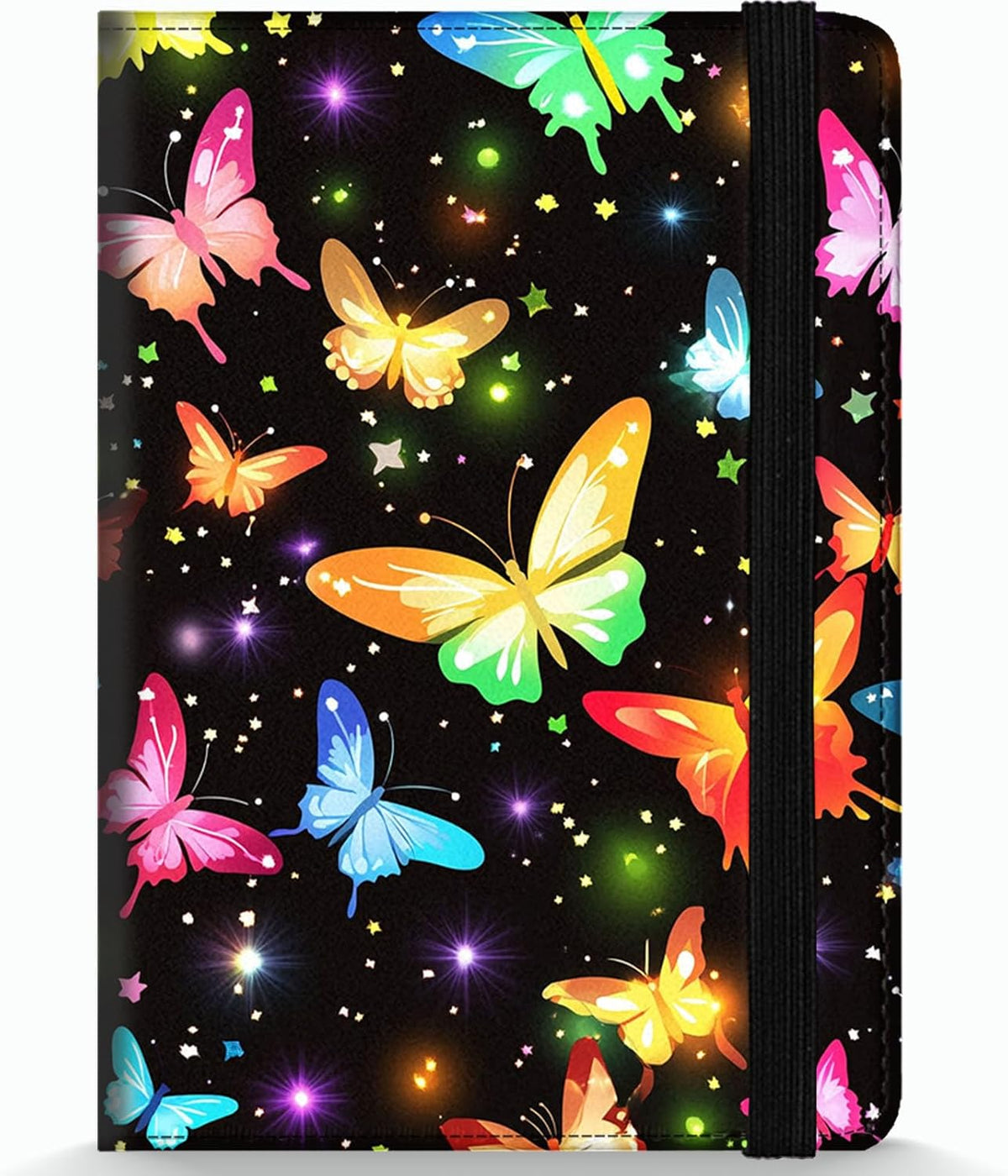 Passport Holder Wallet Cover Case,RFID Blocking Passport Cover,Large Capacity Travel Wallet with Multi Card Slots (Butterfly and Moon)