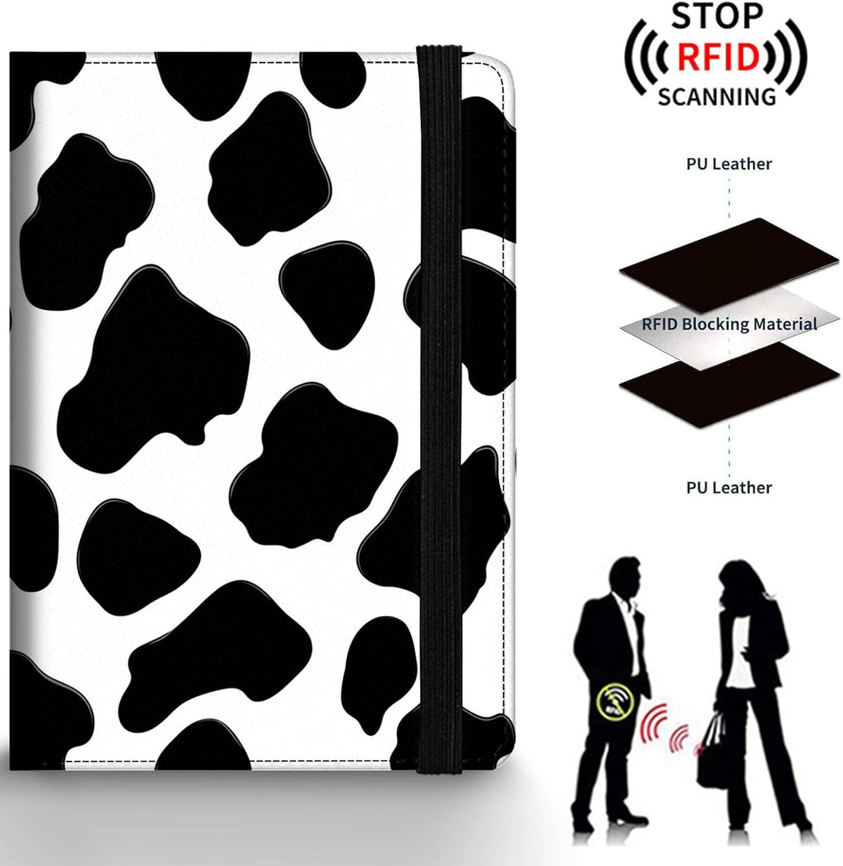 Passport Holder Wallet Cover Case,RFID Blocking Passport Cover,Large Capacity Travel Wallet with Multi Card Slots (Butterfly and Moon)